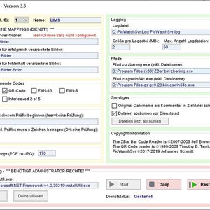 Abb. 2: Picwatch-Server-Konfiguration