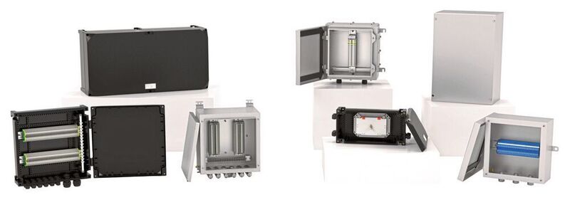 Terminal boxes made from stainless steel and glass fiber reinforced polyester (Pepperl+Fuchs)