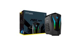 In einem Gehäuse mit einem Volumen von weniger als zehn Litern bringt Zotac beim MEK Mini leistungsstarke Intel-Desktop-Prozessoren sowie Grafikkarten mit Nvidia Geforce RTX 2060 oder RTX 2070 unter.   (Zotac)