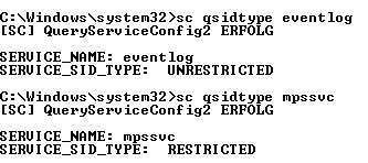 Der Befehl sc qsidtype zeigt den SID-Typ eines Dienstes an. (Archiv: Vogel Business Media)