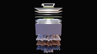 Die Illustration zeigt schematisch den Aufbau der Tandemsolarzelle. (Bild: Eike Köhnen/HZB)