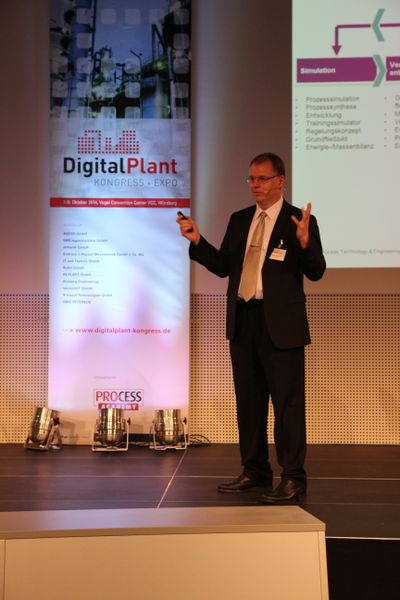 Juergen Stienemeier, Director Plant Engineering, Evonik GegussaWeitere Bildergalerien zum Kongress:    Aussteller & Impressionen   Abendveranstaltung beim Digital Plant Kongress 2014 (Bild: PROCESS)