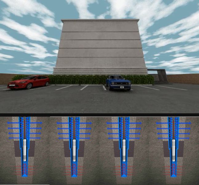 Geothermie-Erdsonsen für das rechenzentrum Colocation IX (ConsultIX, Klama)