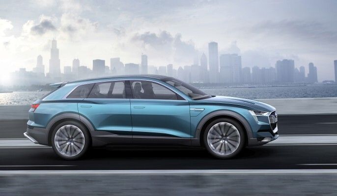 Der Audi e-tron quattro: ein Konzeptfahrzeug mit 503 PS und 500 km Reichweite (Bild: Audi)