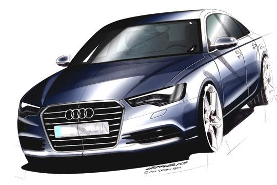 Im elektronischen Skizzen-Block: Vorentwurf der Audi-Designer zum neuen A6. (Archiv: Vogel Business Media)