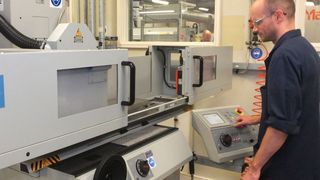 One of West Pharmaceutical’s two Jones & Shipman 524 surface grinders. (J&S West)