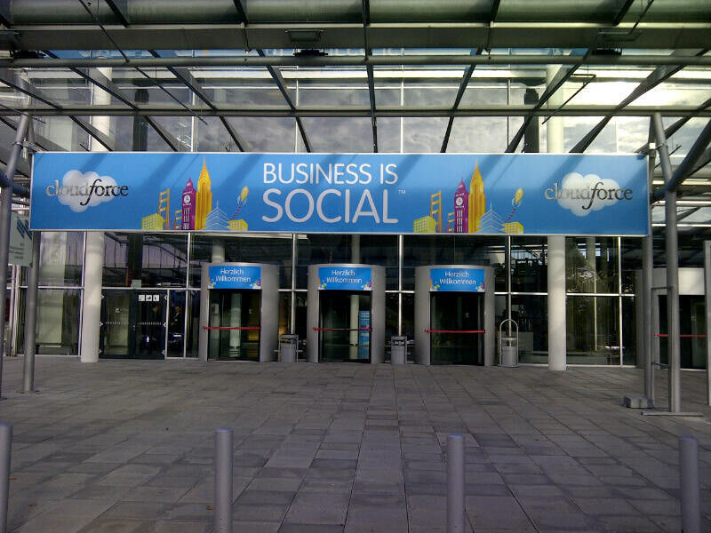 „Business is social“, so das Motto der Cloudforce 2012 in München. (salesforce.com Germany GmbH)