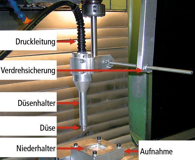 Bild 1: Versuchsaufbau zur inkrementellen Hochdruckumformung. Bild: Universität Siegen (Archiv: Vogel Business Media)