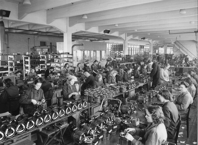 Strömberg-Motorenfabrik im finnischen Vaasa in den 1940er Jahren. (Bild: ABB)