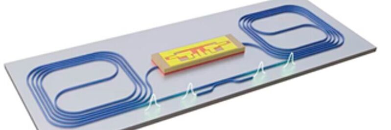 Laser in der Spektroskopie: Der hybride Chip auf Basis von Silizium-Photonik und III-V-Gain-Materialien misst nur wenige Millimeter. Mit der Silizium-Photonik lassen sich Laser- und Sensorsysteme oder integrierte Photonische Schaltungen (PICs – Photonic integrated Circuits) auf Chips integrieren.