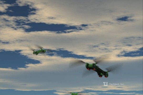 Techject Dragonfly: eine autonome Mikrodrohne, die Vorteile von Helikopter und Flugzeug verbindet (Bild: TechJect)