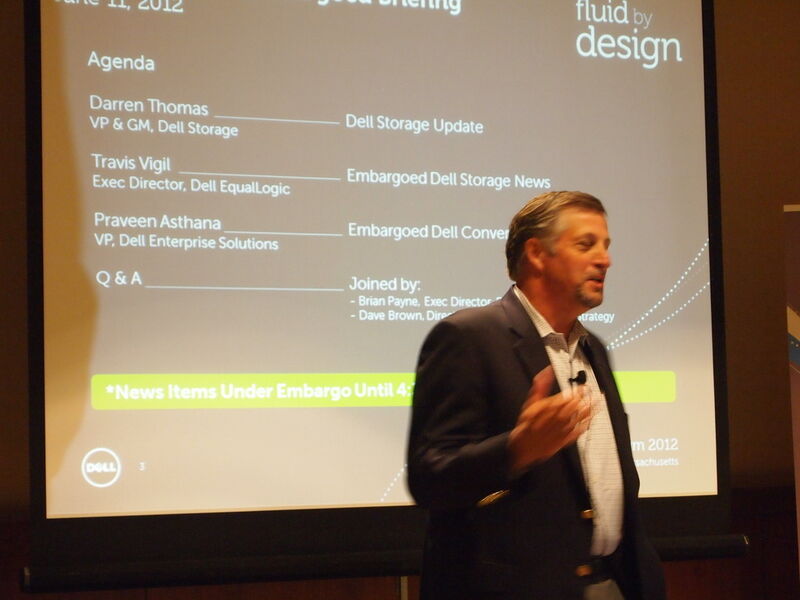 Darren Thomas, Vice President and General Manager bei Dell Storage, stellt die Agenda des Storage-Forums vor. (rg)