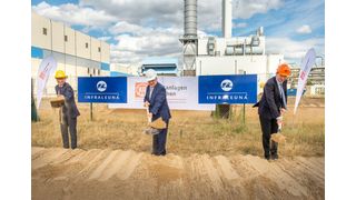 Feierlicher Spatenstich zur Erweiterung und Modernisierung des Kraftwerkes GuD2 der Infra Leuna: (v.l.n.r.) Dr. Christof Günther, Geschäftsführer Infra Leuna, Sachsen-Anhalts Ministerpräsident Dr. Reiner Haseloff und Stéphane Stoll, Vorsitzender der Geschäftsführung der Kraftanlagen München.  (Tilo Weiskopf/ Infra Leuna)