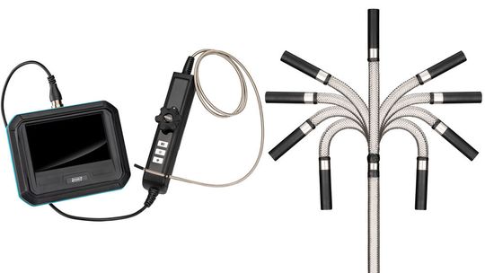 Mit der um 180 Grad schwenkbaren Sonde soll der Mechaniker auch die entlegensten Hohlräume in einem Fahrzeug unter die Lupe nehmen können.(Bild:  Hermann Zerver GmbH & Co. KG)