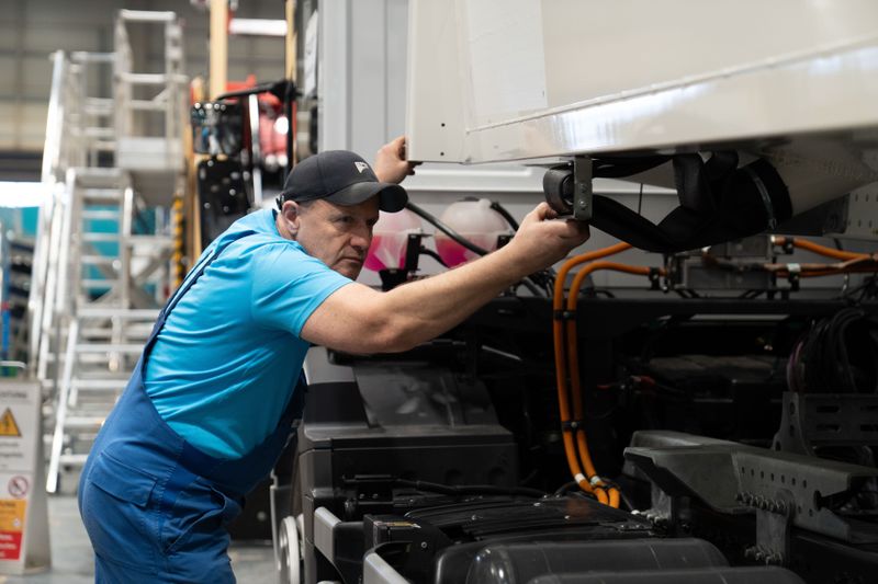 Auf Basis des Mercedes-Benz E-Econic verbindet das Fahrzeug die batterieelektrische Antriebstechnologie mit einem konsequent auf Kreislaufwirtschaft ausgerichteten Produktionsansatz.  (Bild: Mercedes-Benz Trucks)