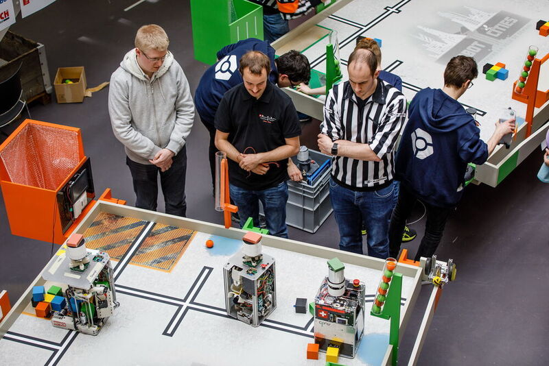 SwissEurobotOpen, la 21e Coupe Suisse de Robotique s'est tenue à Yverdon-les-Bains les 13 et 14 avril 2018.        (Steve Plattner)