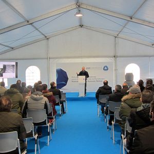 Customers of ASK Chemicals attending the lecture on coatings technology by Christian Koch