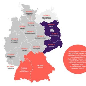 IT-Gehälter nach Region: Die Industriestruktur bestimmt die Vergütung.(Bild:  Amadeus Fire Group)