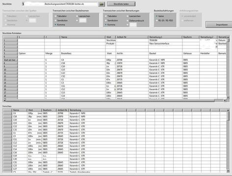 Der Bestückungsassistent von E-MAPPS kann Stücklisten im Excel-Format laden. (Bild: Kortec)