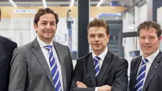 General Management von Bimatec Soraluce (v.l.): Fred Bisgwa, Rafael Idigoras, Andreas Lindner, Thilo Borbonus. (Bimatec Soraluce)