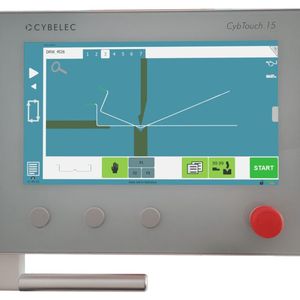 La CybTouch 15 PS est une commande numérique 2D spécifiquement dédiée aux presses plieuses CNC d'entrée et de milieu de gamme jusqu'à 6 axes.(Source :  Cybelec SA)