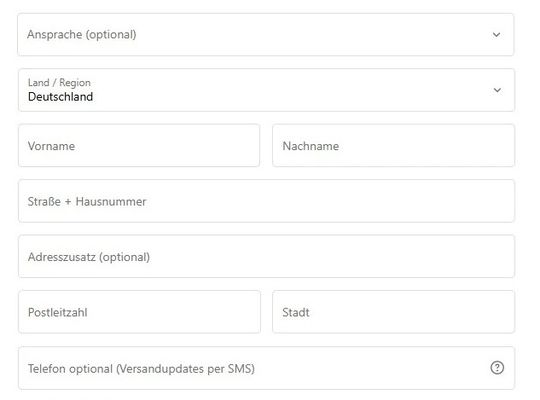 Möglichst schlanker Check-out: Frage nur die nötigsten Daten bei Deinen Kunden ab.(Bild:  Shopify)