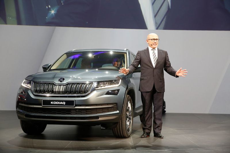 Skoda-Chef Bernhard Maier präsentierte in Berlin den Skoda Kodiaq erstmals der Öffentlichkeit. (Skoda)