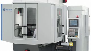Nominiert für den «Prodex-Award powered by SMM»: Auf der Prodex können die Besucher die beeindruckende Kinematik des neuen Koordinaten-Schleifkopfes auf der Hauser H45-400  erleben. (Archiv: Vogel Business Media)