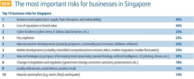 Allianz Risk Report 2017: Die größten Risiken aus der Perspektive von Unternehmen in Singapur (Allianz Global Corporate & Specialty SE)