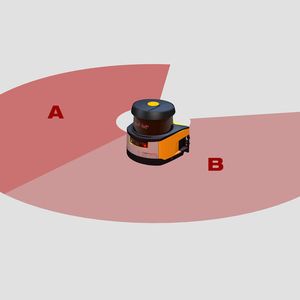 Scanbereich von 8,25 m bei 270° mit 2 Schutzfunktionen A und B.