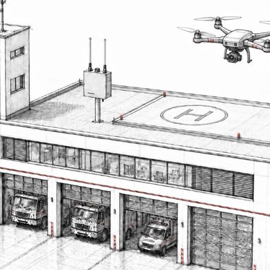 “Drone MonSta Box in operation with a fire brigade” (Source: hensec)