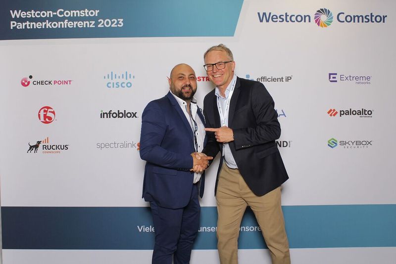 Mo Adli (Westcon) (li.) und Alexander Dauer (Ostertag Detewe GmbH). (Bild: Westcon-Comstor)