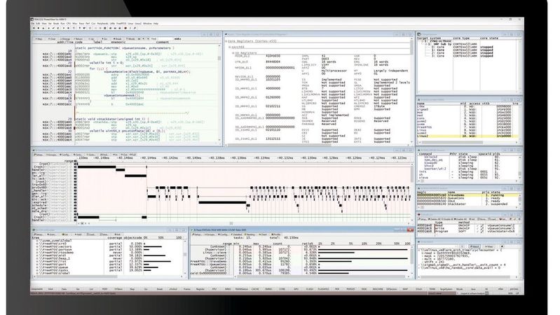 Trace-Visualisierung in der TRACE32-PowerView-Software: Wenn ein SoC-Hersteller seine Chips von Anfang an so gestaltet, dass sie „einfach und leicht debugbar“ sind, erspart er Kunden in späteren Phasen der Entwicklung viele potenzielle Probleme.(Bild:  Lauterbach)