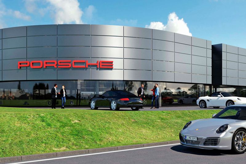 Seit Anfang des Jahres läuft zudem der Neubau des Porsche-Zentrums Landau (im Bild eine Computeranimation). (Gra-Hardenberg-Gruppe)