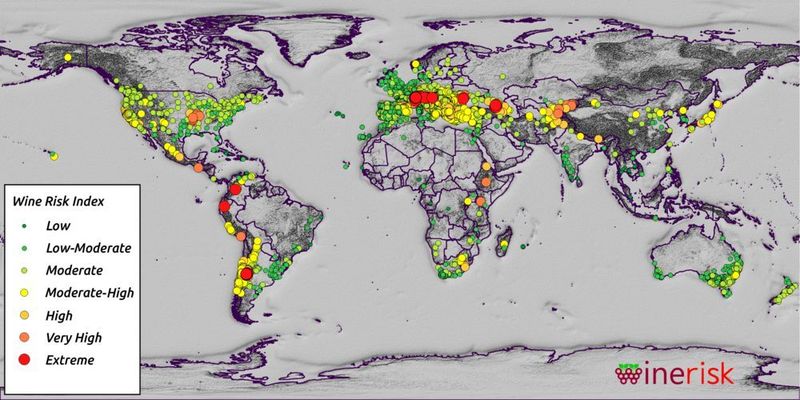 Der globale Risikoindex für Weinregionen (James Daniell/KIT)
