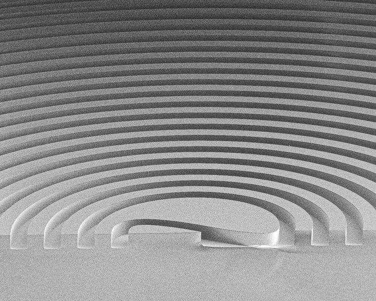 Rasterelektronenmikroskop (REM)-Bild des Zentrums eines zersägten µGC-Chips. Der Umkehrpunkt der Säule im Zentrum ist zu erkennen. (Bild: Fraunhofer IPMS)