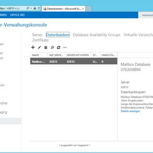 Abbildung 1: Die MMC-basierte Management-Konsole gehört der Vergangenheit an. Die Verwaltung des Exchange Servers 2013 findet entweder über die Exchange-Verwaltungsshell oder die webbasierte Verwaltungskonsole statt. Diese erlaubt auch die Verwaltung von Office 365 in einer gemeinsamen Oberfläche.