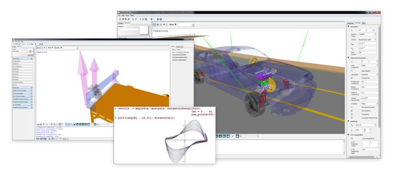 Das Application Programming Interface (API), eine Sammlung von Prozeduren zur Manipulation, Simulation und Analyse eines Maplesim-Modells, bietet mehr Flexibilität bei der Erzeugung und Analyse der Modelle. (Bild: Maplesoft)