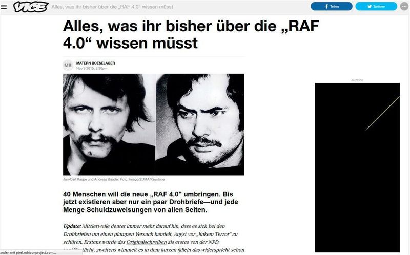 Leider kein Marketinggag: Sogar Terroristen modernisieren sich mit dem Label „4“. Die „RAF 4.0