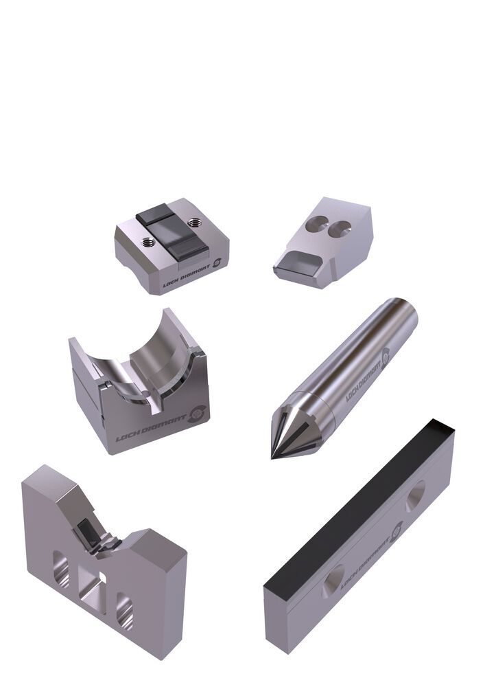 Selection of wear parts with PCD insert.