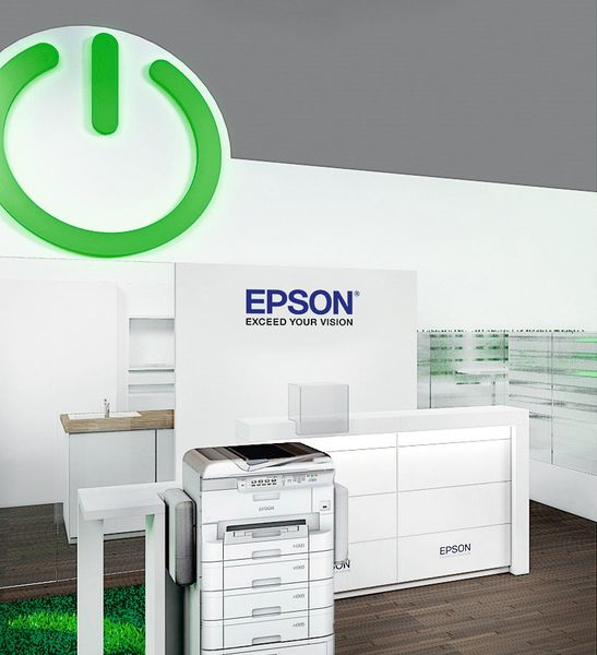 Epson wollte die Cebit-Besucher von den ökologischen Vorteilen der Tinte überzeugen. (Bild: Epson)