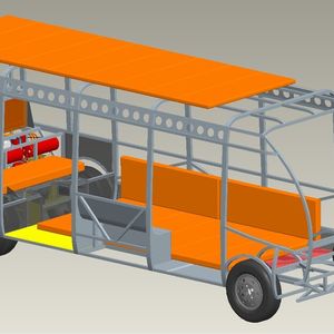 Die modularen Batterien (orange) lassen sich einfach in die Freiräume der Fahrzeugstruktur integrieren.