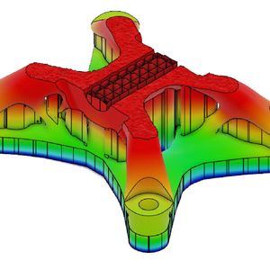 Durch die intensive Simulation von Herstellung und Funktionsverhalten eines Bauteils am digitalen CAE-Modell wird der Einsatz der Additiven Fertigung optimiert.