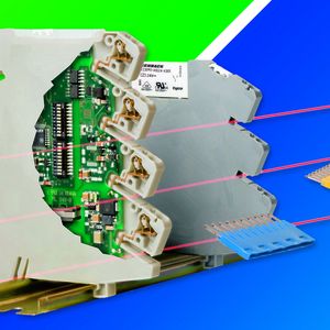 Bild 1: Perfekt aufeinander abgestimmt: Trennverstärker, Messumformer und Relaisbausteine der Serie 857