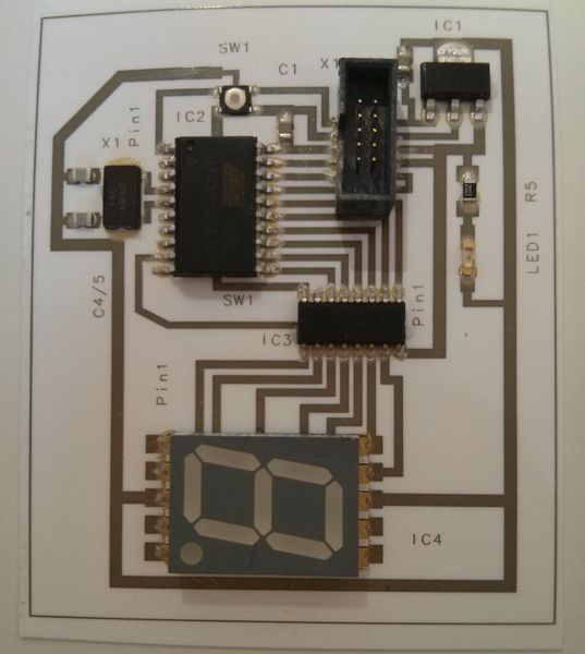 Sample circuit manufactured with Squink (BotFactory)