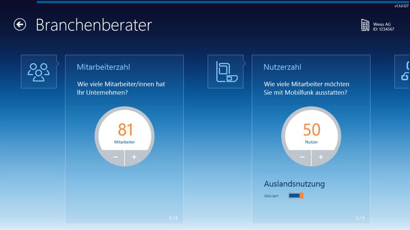 Das Beratungs-Tool von Telefónica lässt sich auf bestimmte Branchen abstimmen. (Bild: Telefónica)