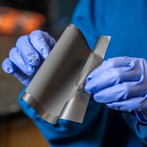 A flexible and adhesive electrode layer made using the new binder.(Source:  David Baillot | UC San Diego Jacobs School of Engineering (CC BY-ND 4.0))