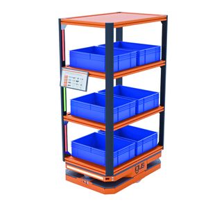 Für noch mehr Traglast und höhere Geschwindigkeit: Der RebeL Move Pro ist die flexible und kosteneffiziente Lösung für den autonomen Transport von Kleinladungsträgern, Paletten, Regalen und mehr.(Bild:  Igus GmbH)