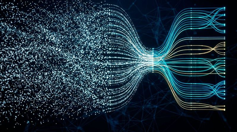 CSPs müssen Rohdaten direkt an der Quelle kuratieren und kontextualisieren, damit KI-Modelle diese effizient verarbeiten können, um so Störungen vorherzusagen, Kosten zu senken und die Netzwerkautomatisierung zu ermöglichen.(Bild:  Gemini / Vogel IT-Medien GmbH / KI-generiert)