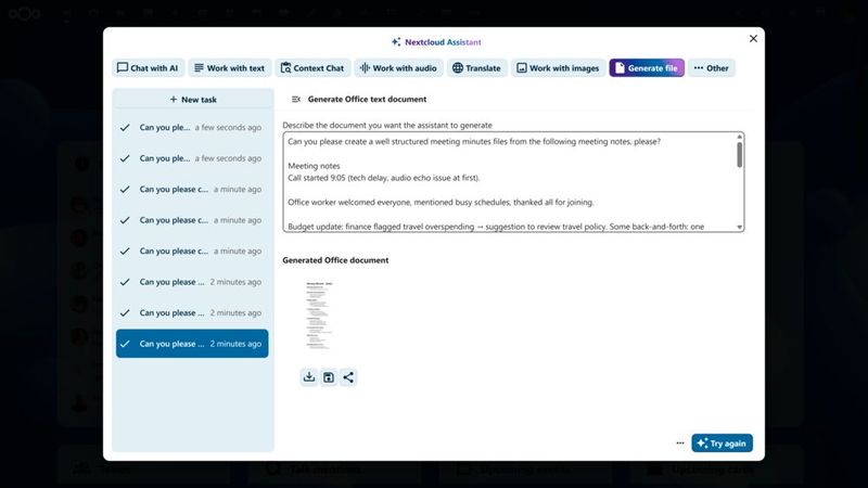 Neue Office-Oberfläche: Intuitive Tabs und vereinfachte Navigationsleisten fördern eine ablenkungsfreie Arbeitsumgebung. (Bild: Nextcloud)